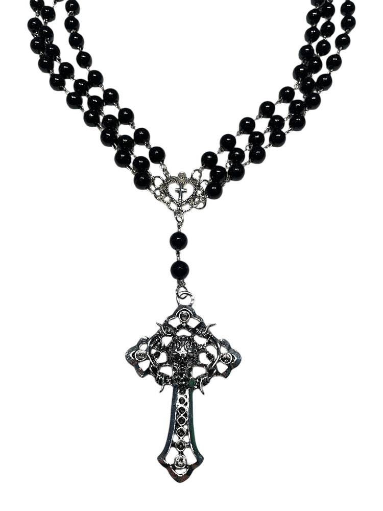 3 LAYER BLACK PEARL NECKLACE