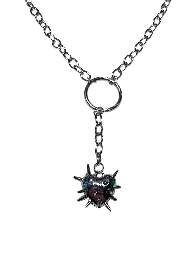 SPIKE HEART DROP NECKLACE
