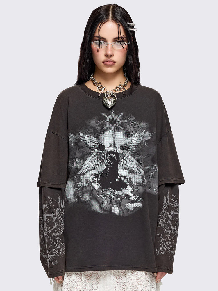 MINGA SANCTUARY LAYERED T SHIRT