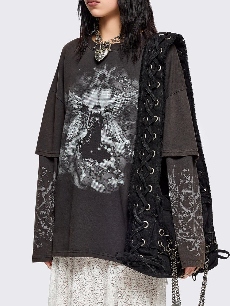 MINGA SANCTUARY LAYERED T SHIRT