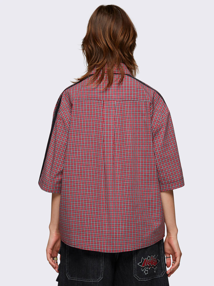 MINGA LONDON DARK STAR CHECK SHORT SLEEVE SHIRT