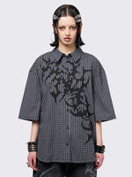 MINGA LONDON TATTOOED CHECK SHIRT