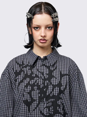 MINGA LONDON TATTOOED CHECK SHIRT