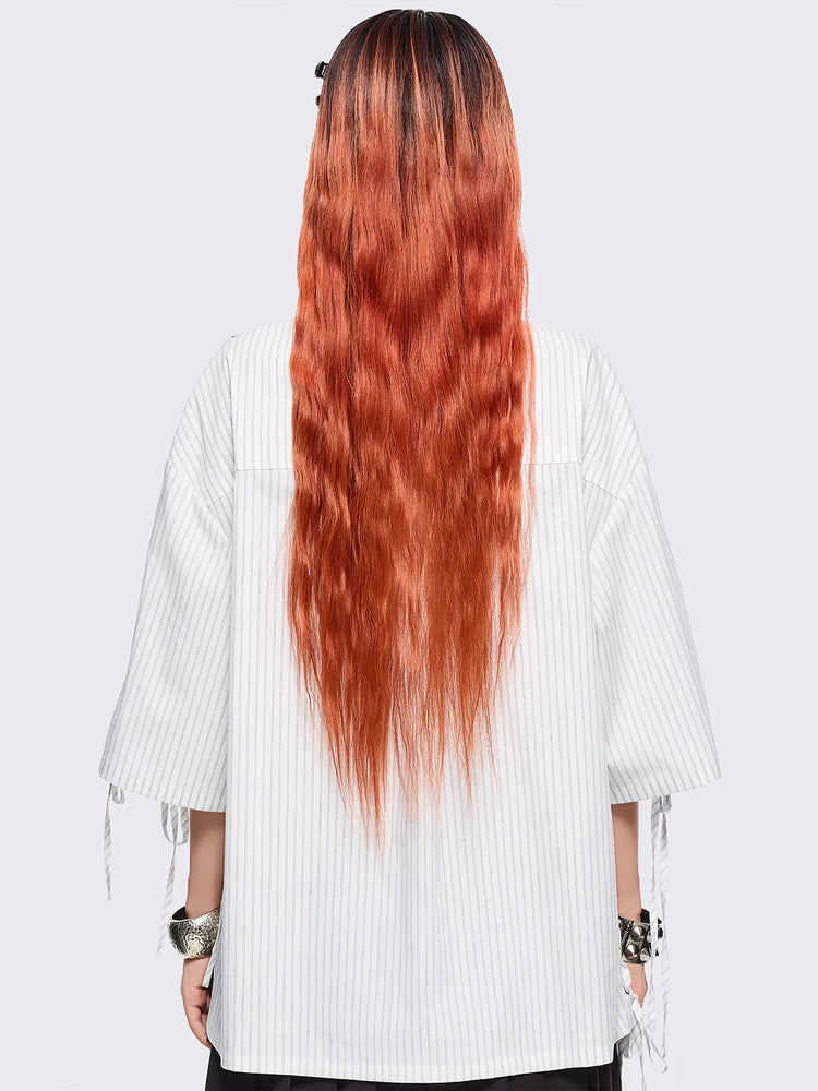 MINGA ANGELS WHITE STRIPED SHIRT