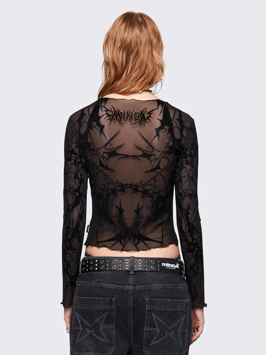 MINGA LONDON CRYPTIC MESH TOP