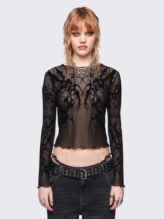 MINGA LONDON CRYPTIC MESH TOP