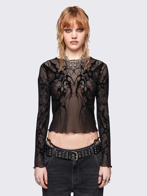 MINGA LONDON CRYPTIC MESH TOP