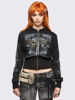 MINGA LONDON GRIME WASHED UP ZIP HOODIE