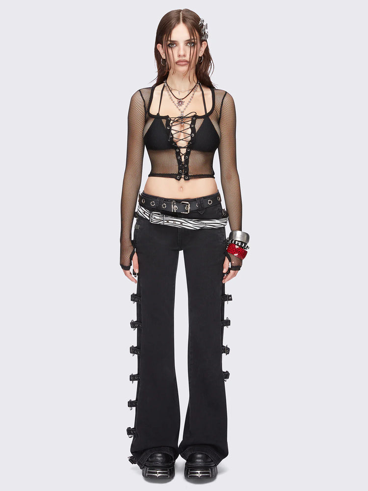 MINGA LONDON GWEN FISHNET CORSET TOP