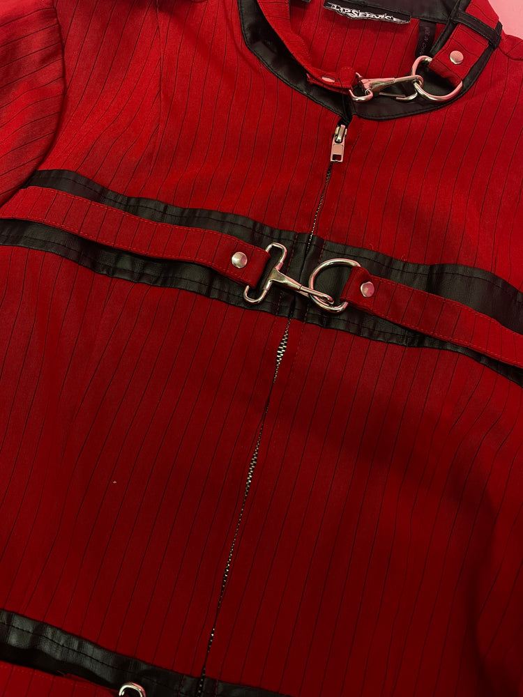 VINTAGE 90S/00S LIPSERVICE JACKET RED PINSTRIPE