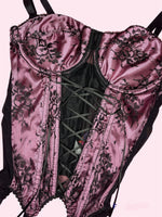 SECOND HAND PINK ROSE LACE CORSET