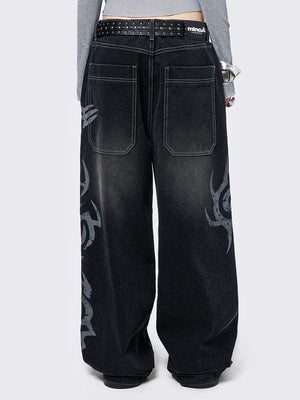 MINGA LONDON RAVE GRAPHIC BAGGY JEAN