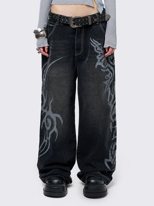 MINGA LONDON RAVE GRAPHIC BAGGY JEAN
