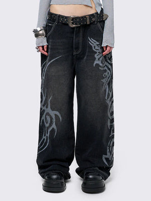 MINGA LONDON RAVE GRAPHIC BAGGY JEAN