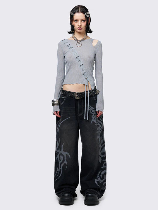 MINGA LONDON RAVE GRAPHIC BAGGY JEAN