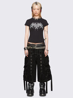 MINGA TREK BLACK WASHED JORTS