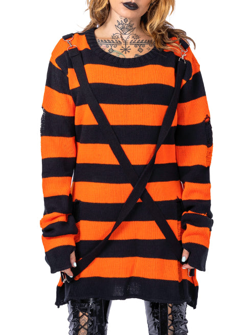 HEARTLESS ORIANA SWEATER BLACK ORANGE