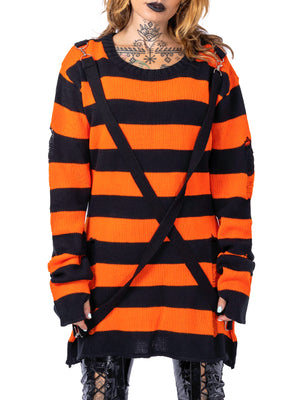 HEARTLESS ORIANA SWEATER BLACK ORANGE