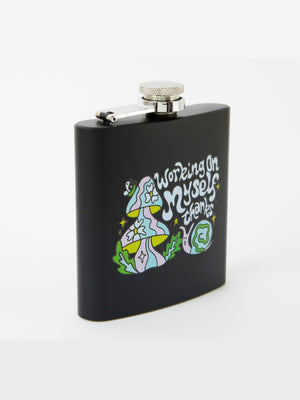 PUNKY PINS WORKING ON MYSELF HIP FLASK BLACK