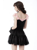 DARK IN LOVE BLACK FRILLY SKIRT Nr. KW240BK