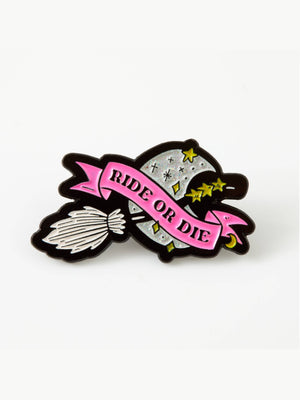 PUNKY PINS RIDE OR DIE BROOMSTICK ENAMEL PIN