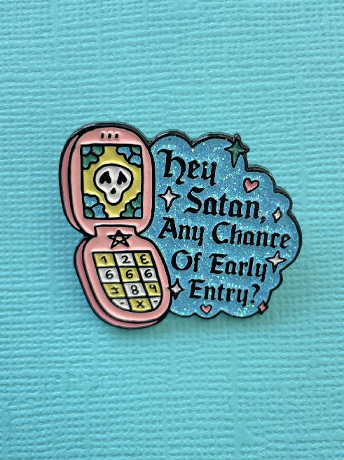 
            
                Load image into Gallery viewer, PUNKY PINS CALL TO SATAN ENAMEL PIN
            
        