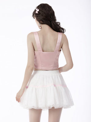 DARK IN LOVE WHITE FRILLY SKIRT