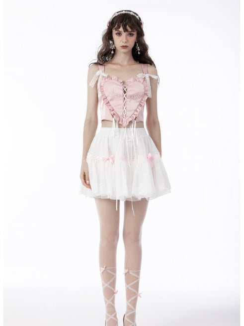 DARK IN LOVE WHITE FRILLY SKIRT