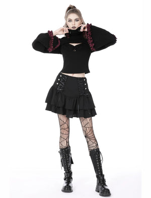 <transcy>DARK IN LOVE ASYMMETRISCHER PLISSIERTER REISSVERSCHLUSSROCK</transcy>