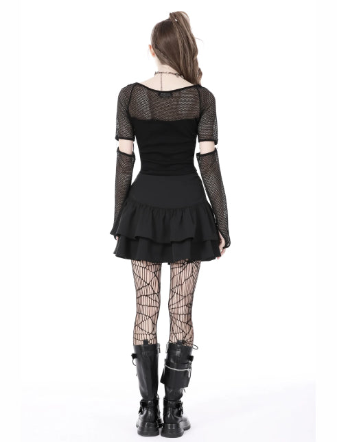 <transcy>DARK IN LOVE ASYMMETRISCHER PLISSIERTER REISSVERSCHLUSSROCK</transcy>