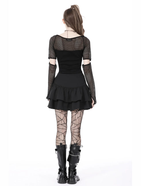 DARK IN LOVE LACE UP FRILLY SKIRT KW261
