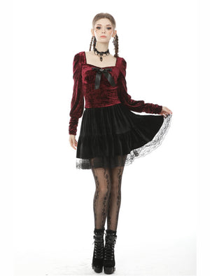 DARK IN LOVE VELVET SKIRT KW193