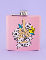 PUNKY PINS FUCK OFF HIP FLASK LIGHT PINK