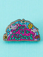 PUNKY PINS HAPPY TO BE DIFFERENT WOODEN PIN