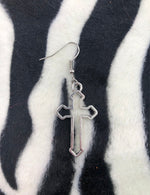 OPEN CROSS ON HOOK EARRING