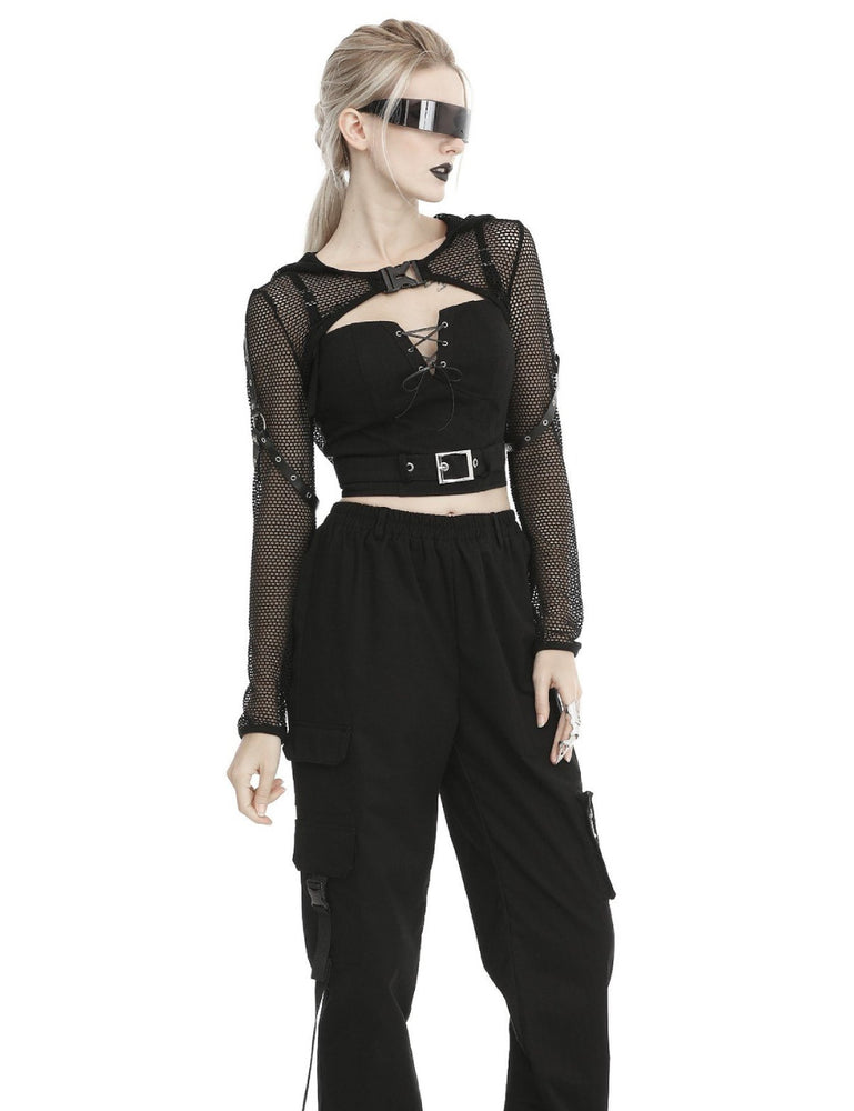 <transcy>DARK IN LOVE BIG MESH PLASTIC CLIP LONGSLEEVE</transcy>