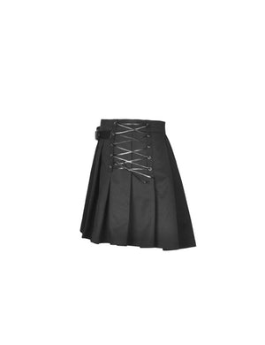 
            
                Load image into Gallery viewer, DARK IN LOVE BLACK PLEATED SKIRT WITH SMALL BAG KW195
            
        