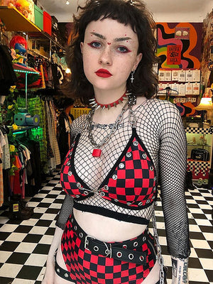 INDYANNA PADLOCK TOP RED CHECKER