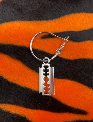 RAZOR ON HOOP EARRING
