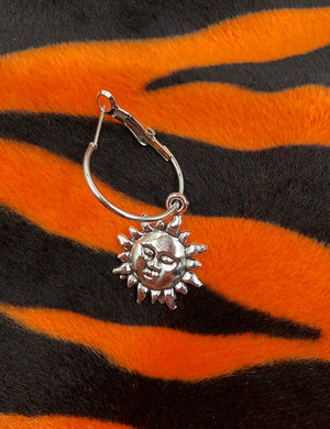 SUN WITH FACE EARRING