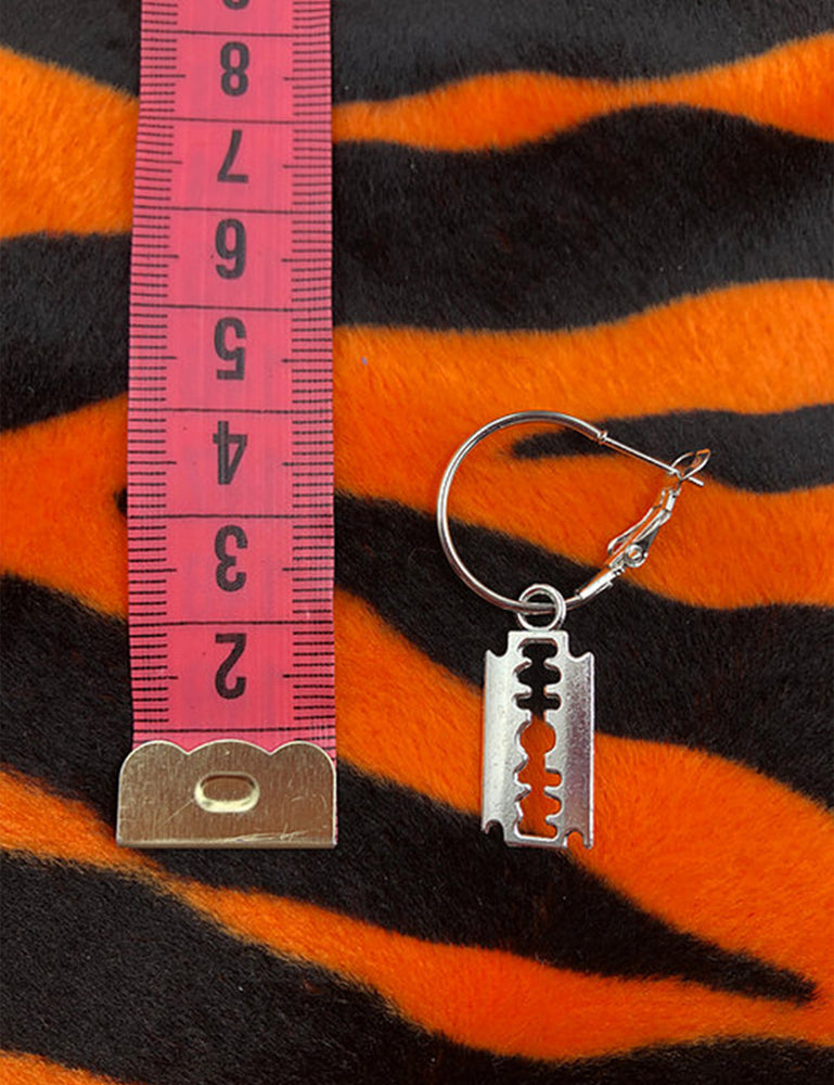 RAZOR ON HOOP EARRING
