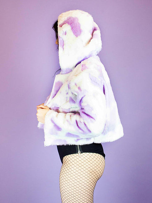 INDYANNA PURPLE WHITE COW COAT