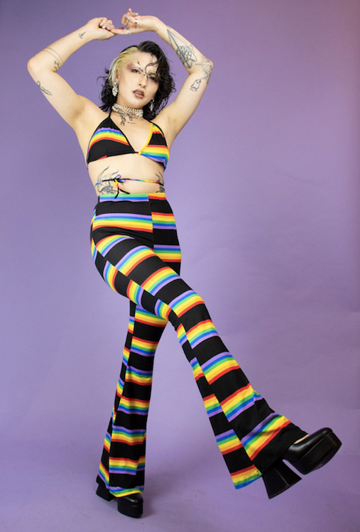ONE BY ONE RAINBOW FLARE PANTS