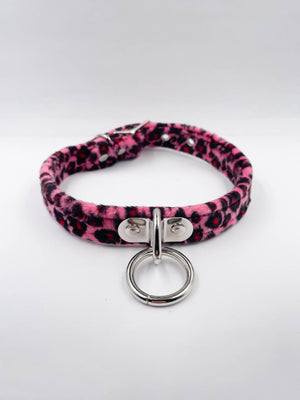 FUNK PLUS PINK LEOPARD RING CHOKER