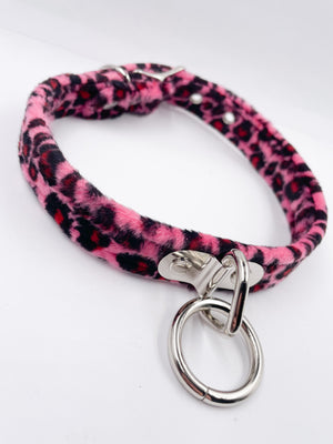 FUNK PLUS PINK LEOPARD RING CHOKER