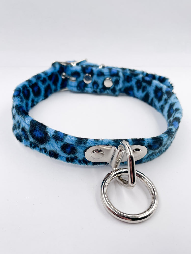 FUNK PLUS BLUE LEOPARD RING CHOKER CK129