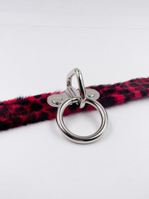 FUNK PLUS RED LEOPARD RING CHOKER