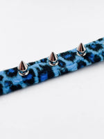 FUNK PLUS BLUE LEOPARD SPIKE CHOKER