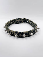 FUNK PLUS GREEN — BROWN LEOPARD SPIKE CHOKER