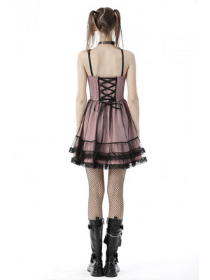 
            
                Load image into Gallery viewer, DARK IN LOVE MESH PINK DOLL DRESS DW626
            
        
